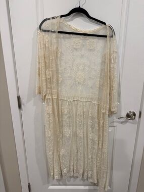 Eyeshadow Cream Lace Embroidered Sheer Top